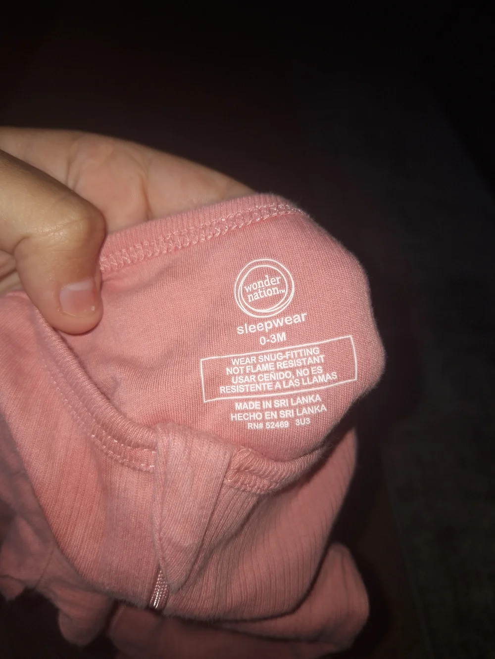 wonder nation Ribbed Long-Sleeve Footed One-Piece in Dusty Pink